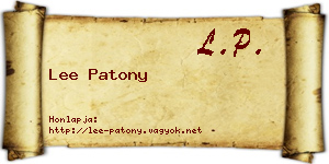 Lee Patony névjegykártya
